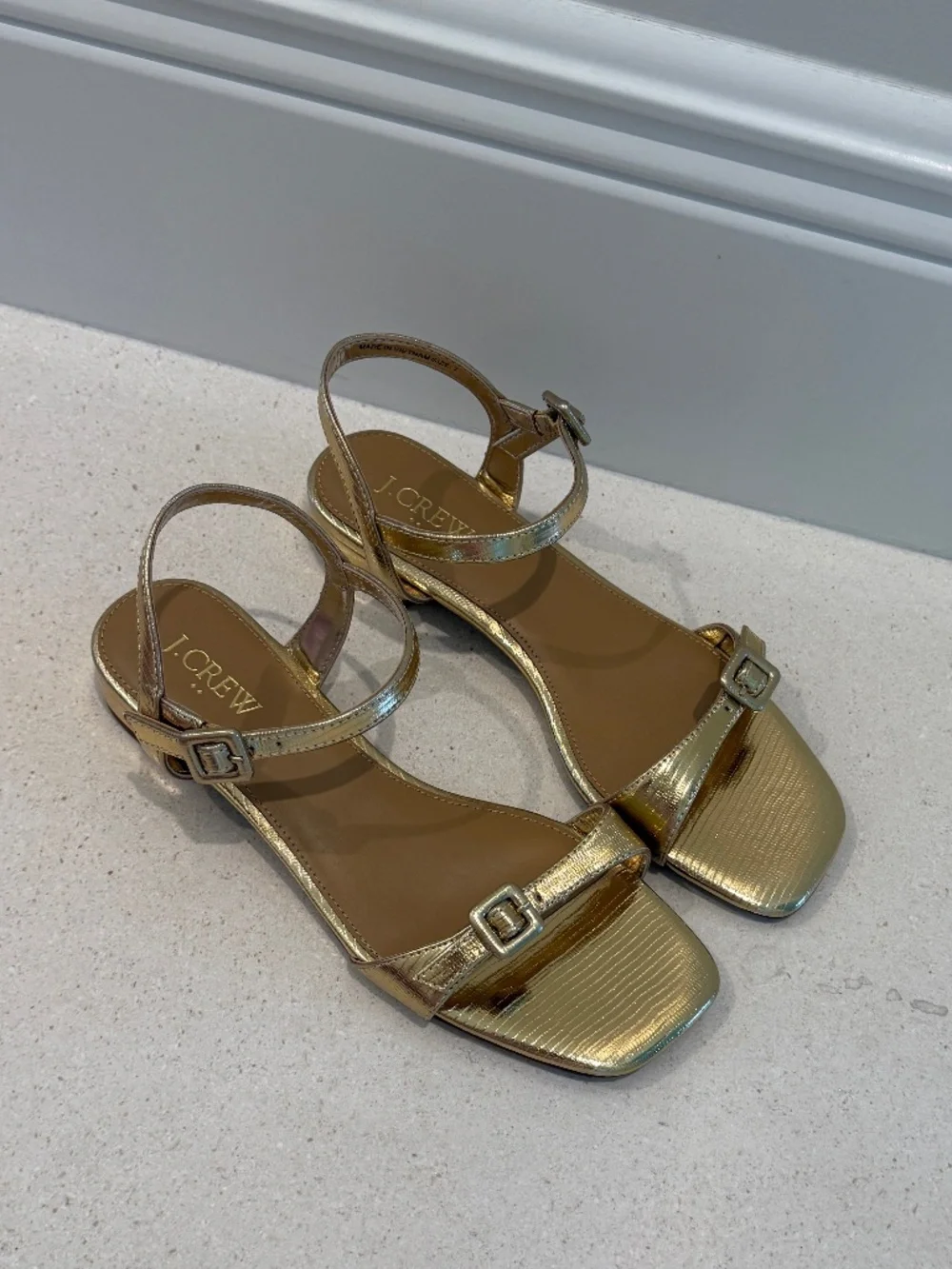 Gold Ankle-Strap Sandals - NEW!! - Picture 3 of 9